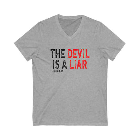 The Devil Is A Liar Unisex Short Sleeve V-Neck Tee