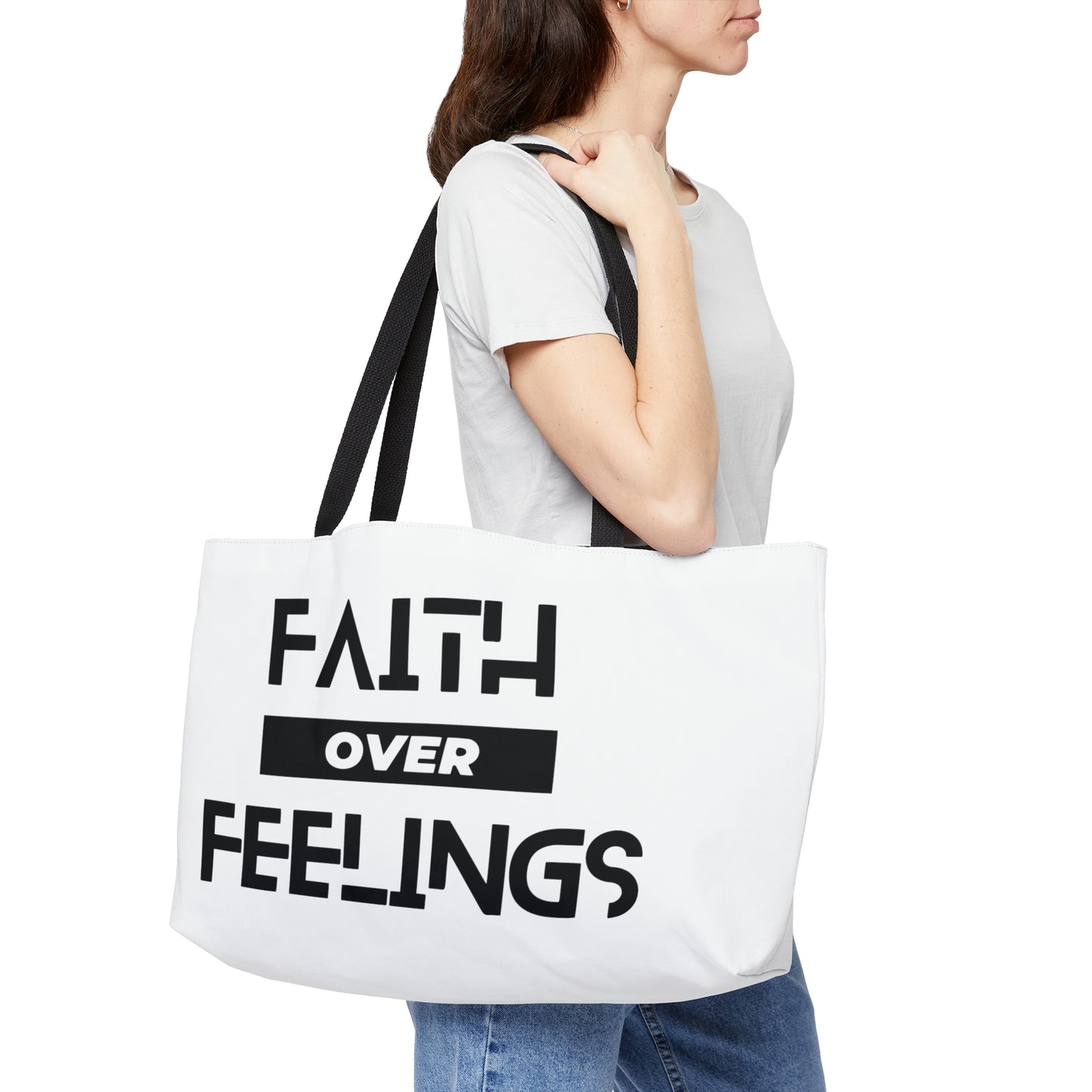 Faith Over Feelings Weekender Tote Bag