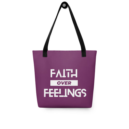 Faith over Feelings Tote bag