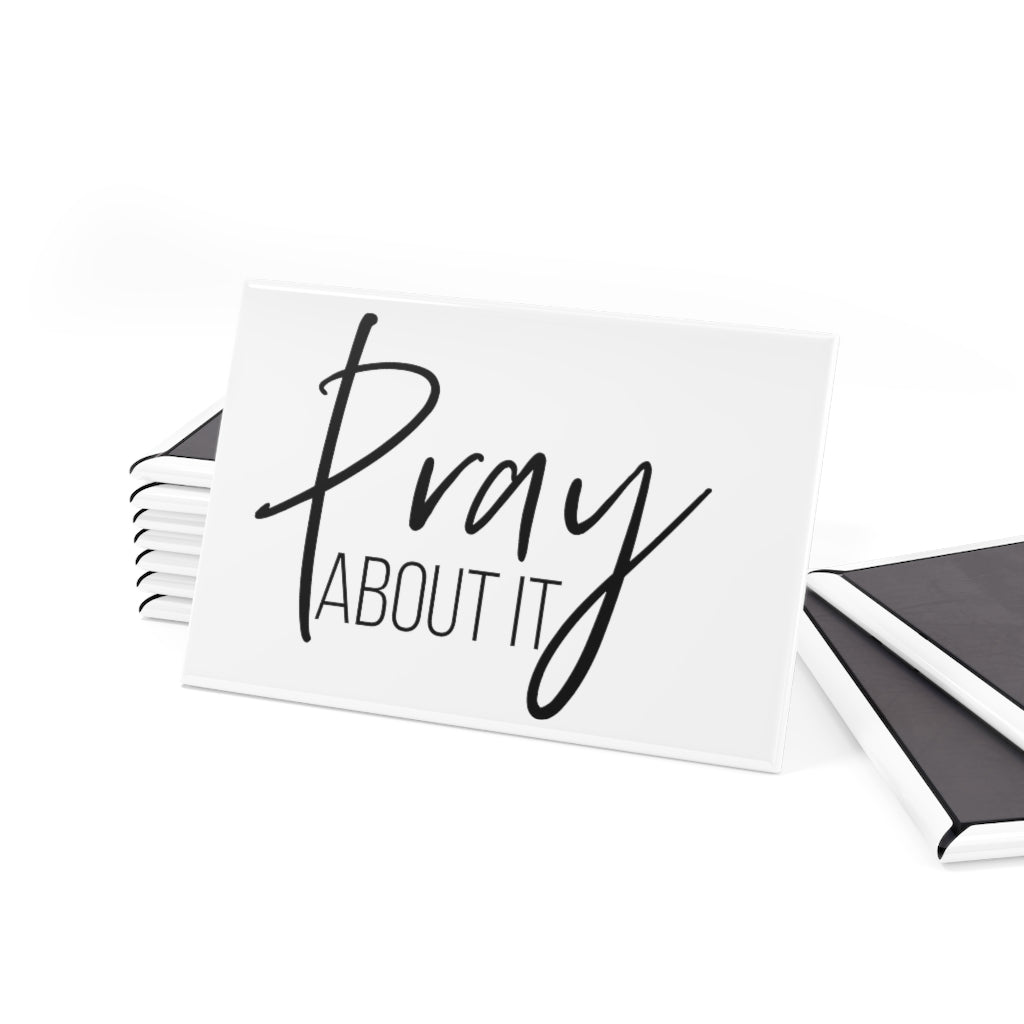 Pray About It Button Magnet, Rectangle (1 & 10 pcs)