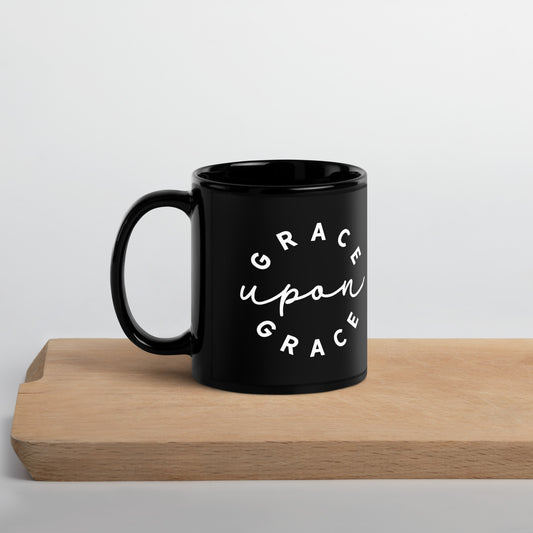 Grace Upon Grace Black Coffee Mug