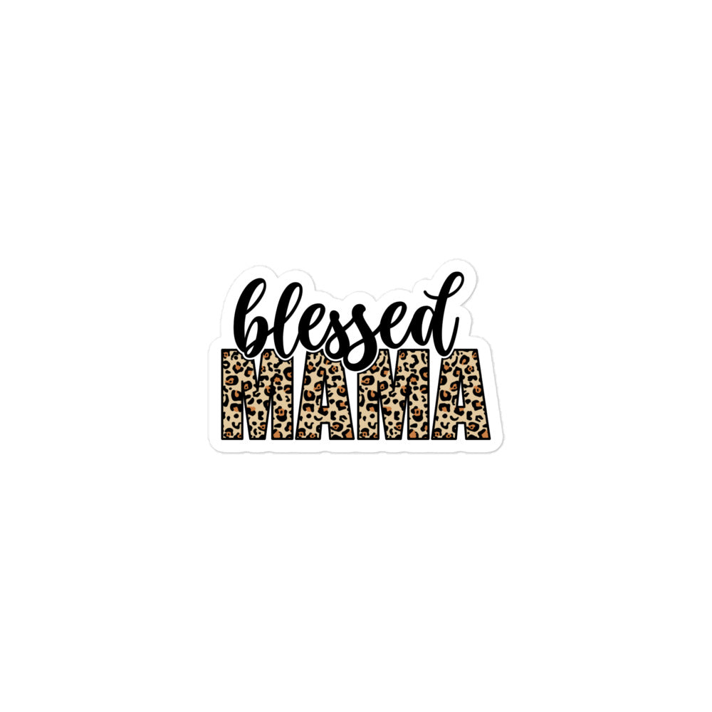 Blessed Mama Leopard Print Sticker