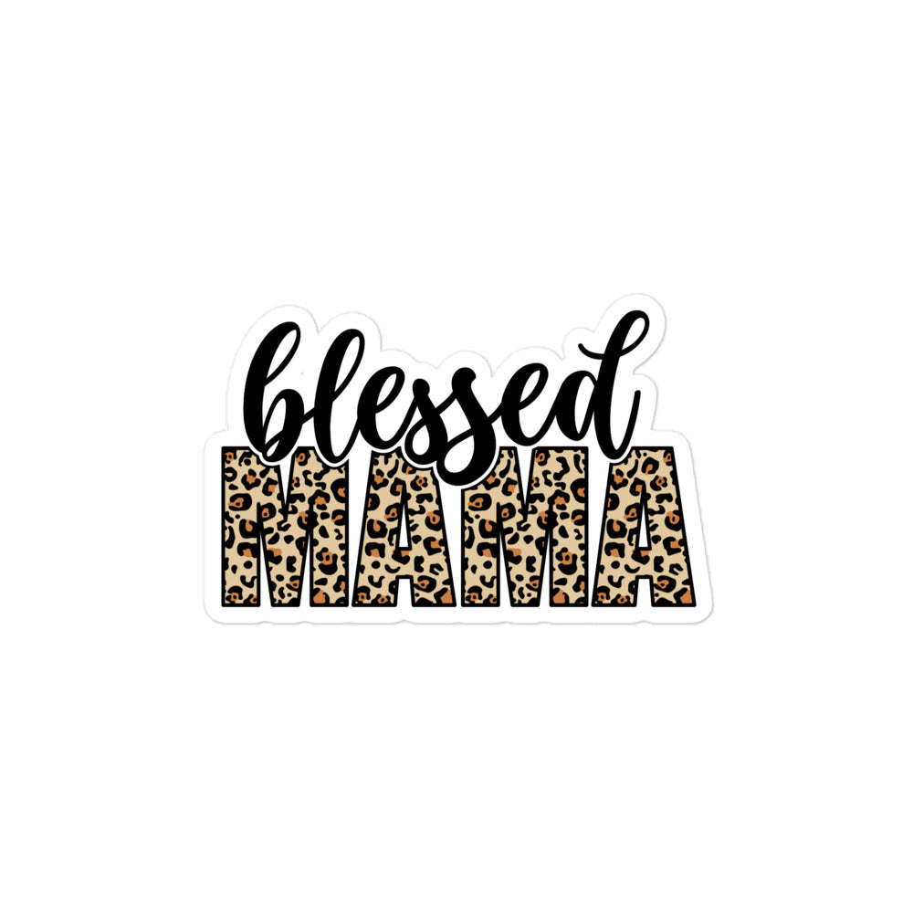 Blessed Mama Leopard Print Sticker