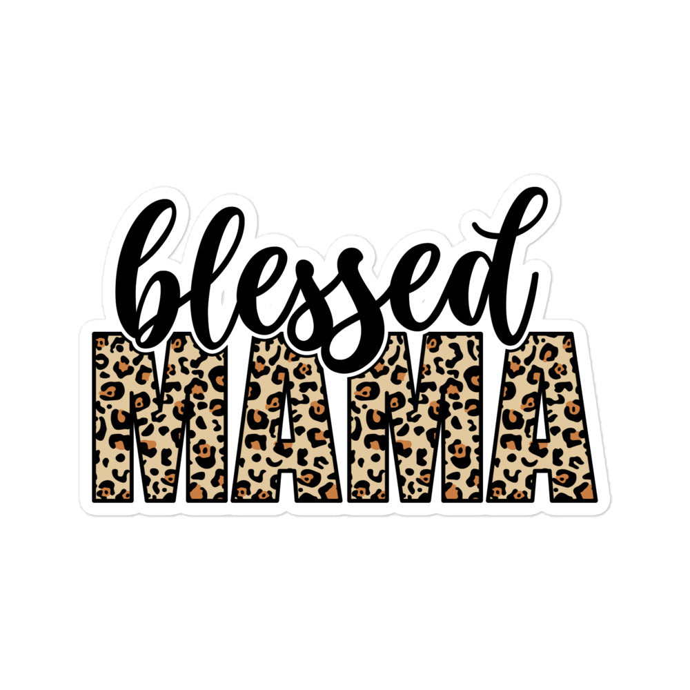 Blessed Mama Leopard Print Sticker