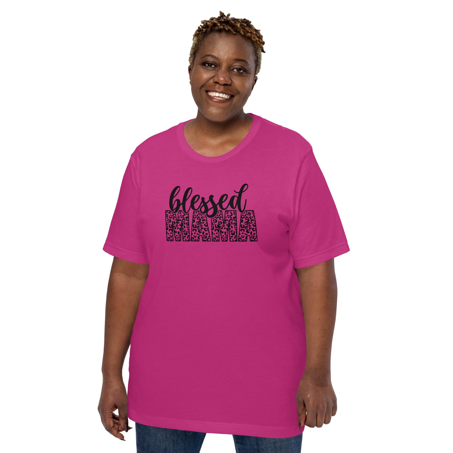 Blessed Mama Leopard Print t-shirt