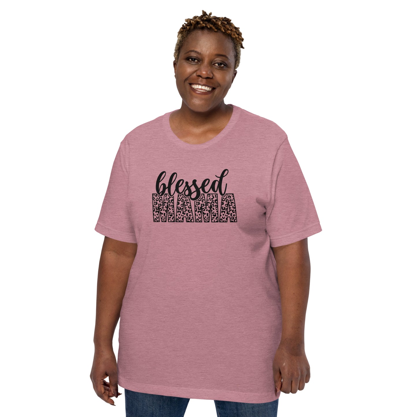 Blessed Mama Leopard Print t-shirt