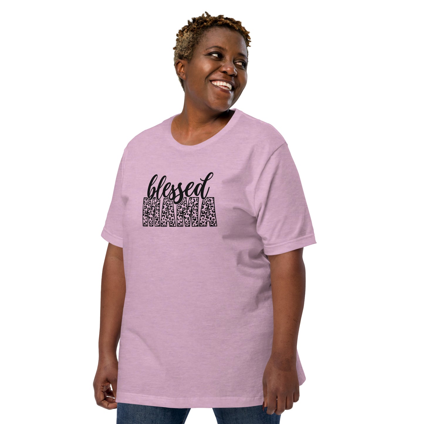 Blessed Mama Leopard Print t-shirt