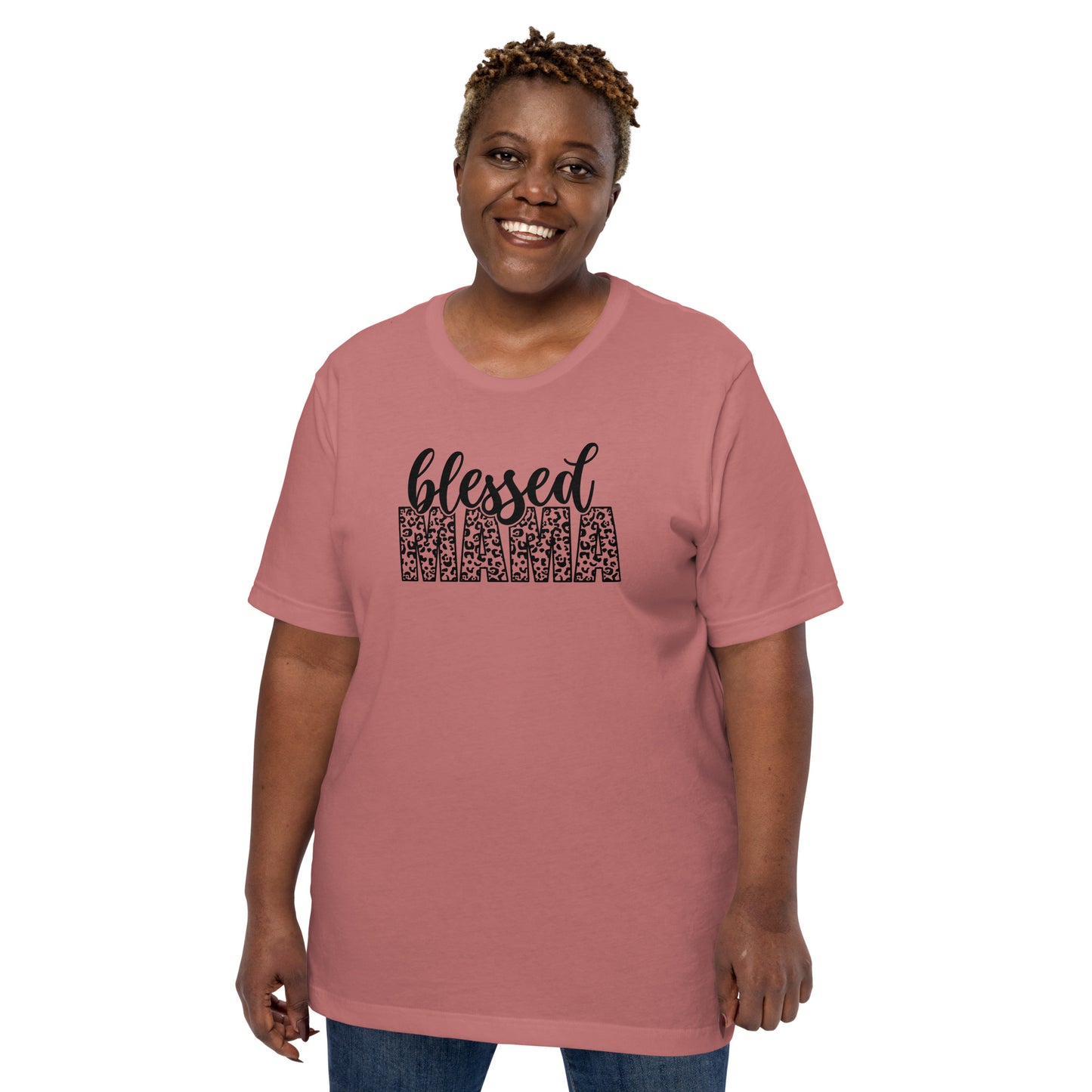 Blessed Mama Leopard Print t-shirt