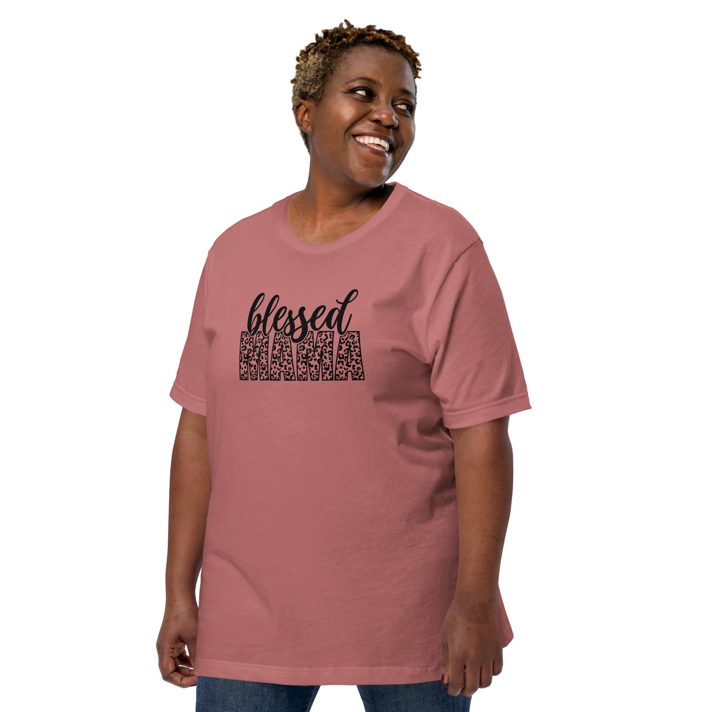 Blessed Mama Leopard Print t-shirt