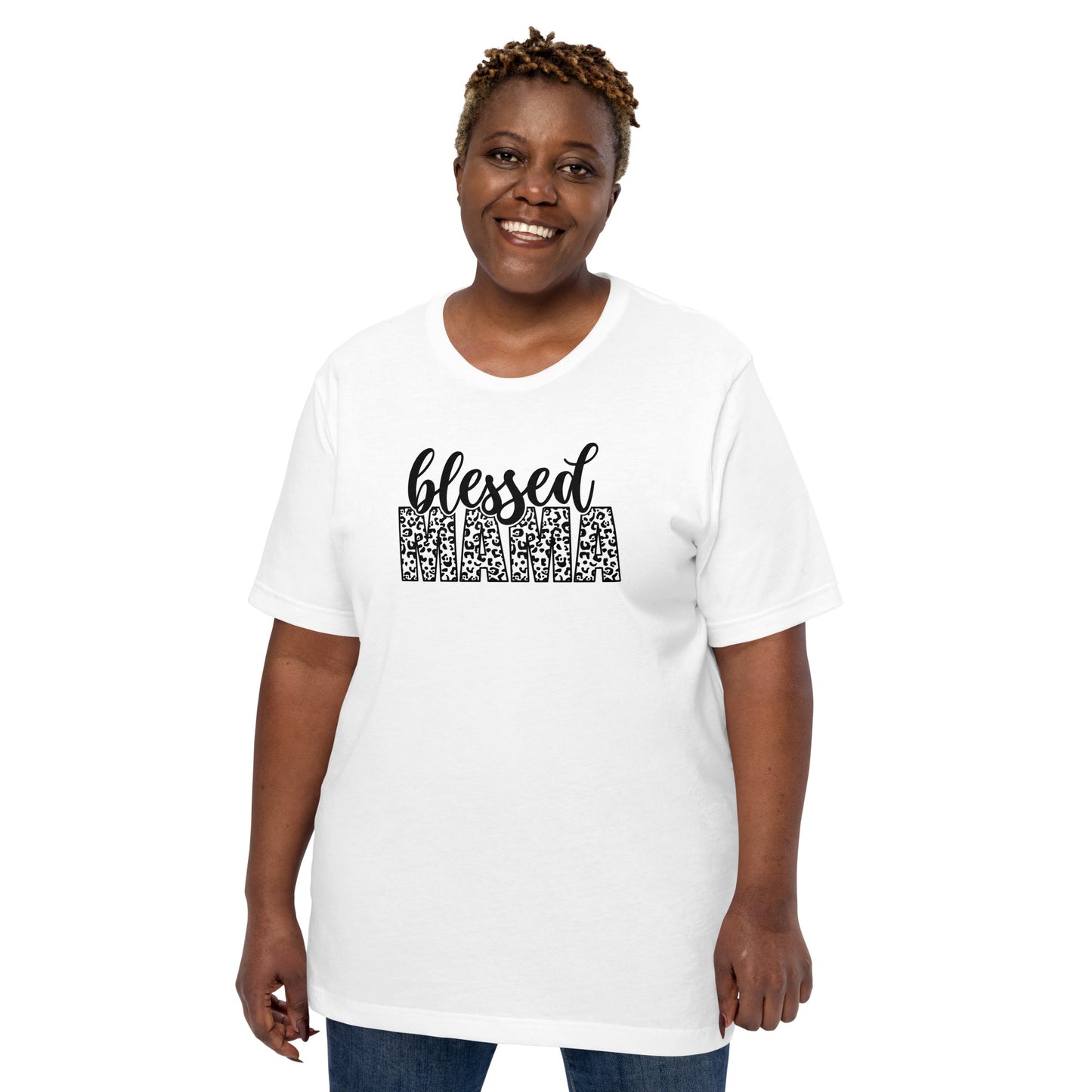 Blessed Mama Leopard Print t-shirt