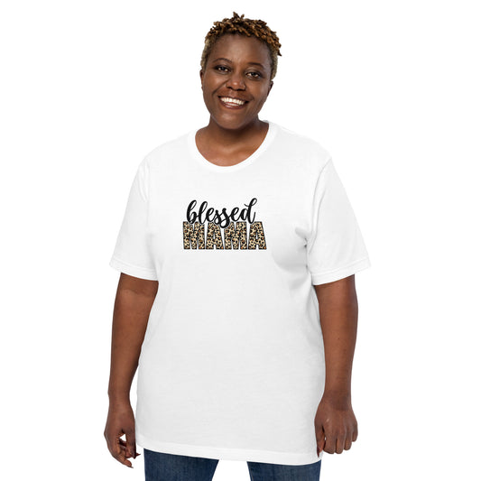 Blessed Mama Leopard Print t-shirt