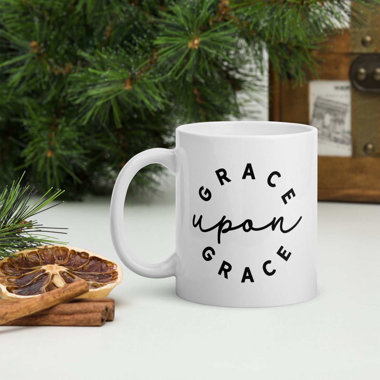 Grace Upon Grace White Coffee Mug