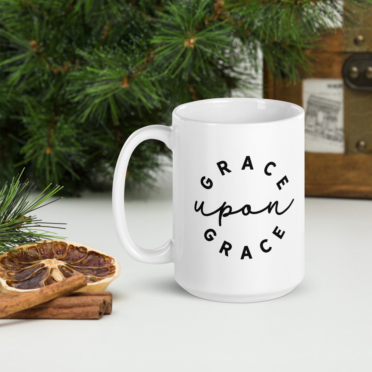 Grace Upon Grace White Coffee Mug