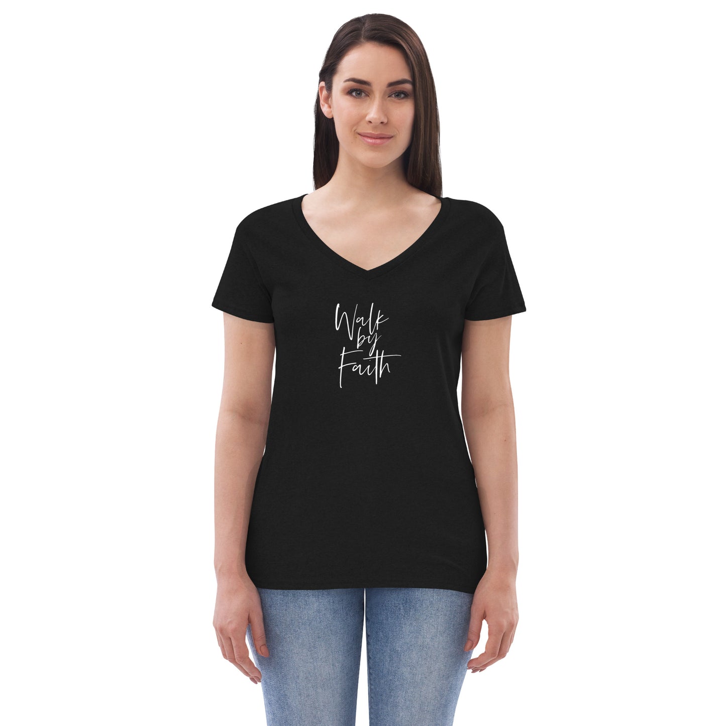 Walk By Faith Women’s recycled v-neck t-shirt