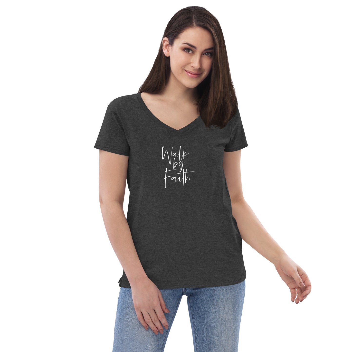 Walk By Faith Women’s recycled v-neck t-shirt