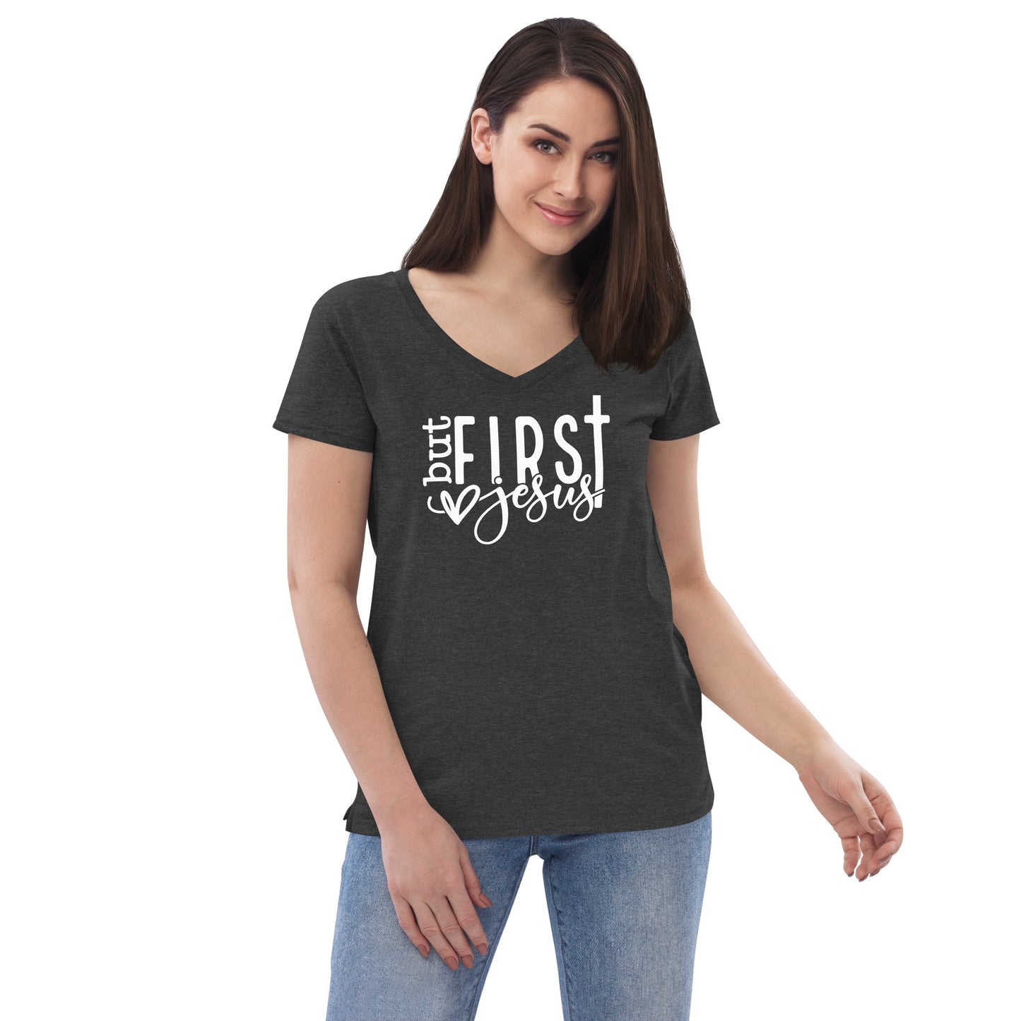 But First Jesus Women’s recycled v-neck t-shirt