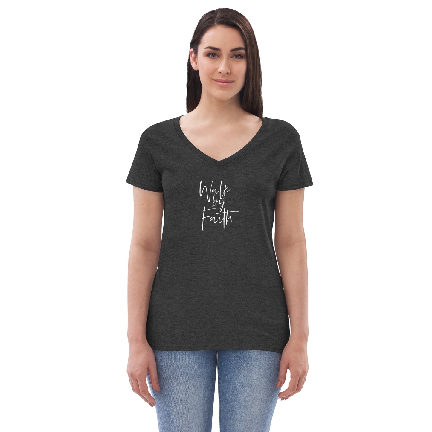 Walk By Faith Women’s recycled v-neck t-shirt