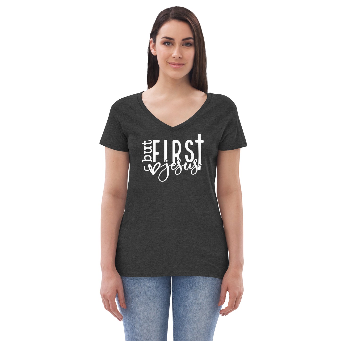 But First Jesus Women’s recycled v-neck t-shirt