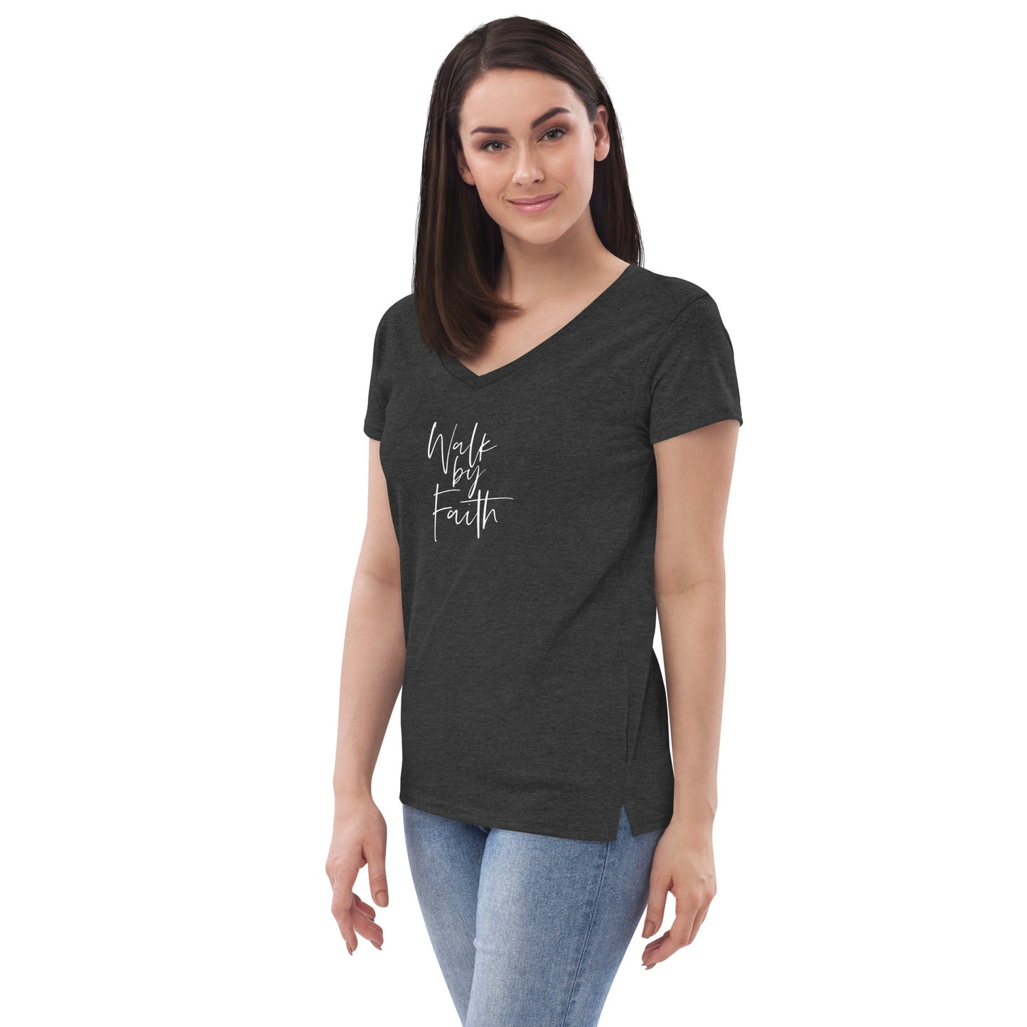 Walk By Faith Women’s recycled v-neck t-shirt