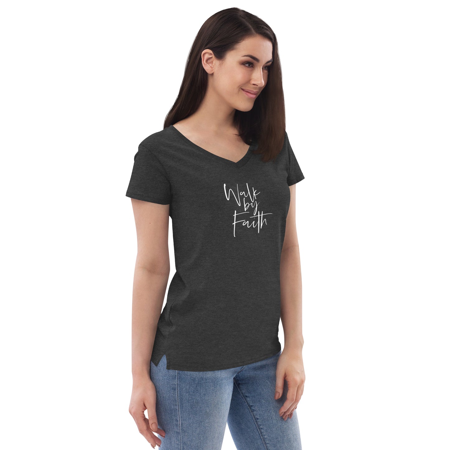 Walk By Faith Women’s recycled v-neck t-shirt