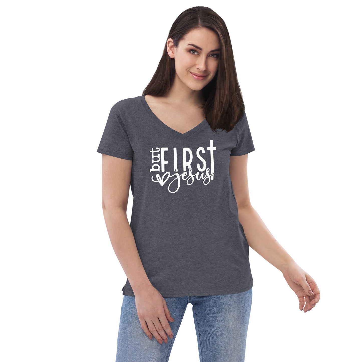 But First Jesus Women’s recycled v-neck t-shirt