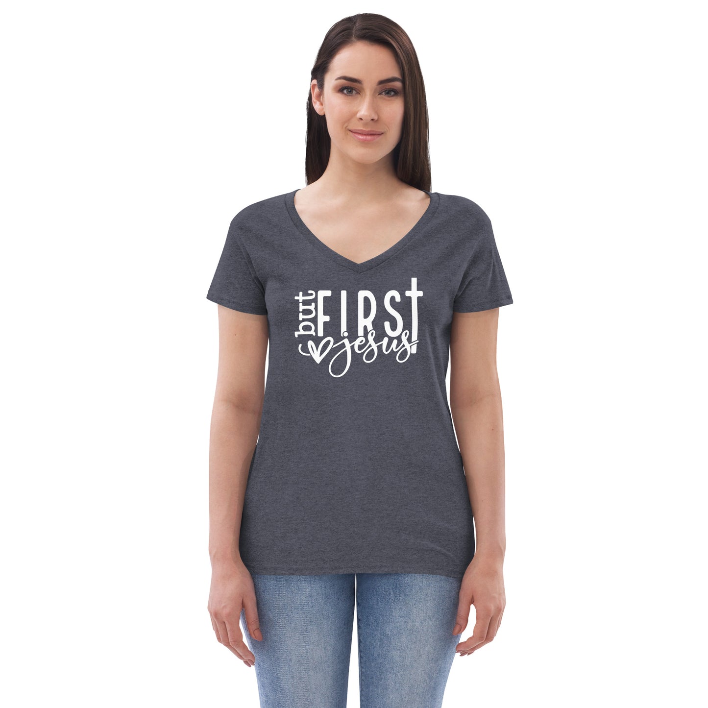 But First Jesus Women’s recycled v-neck t-shirt